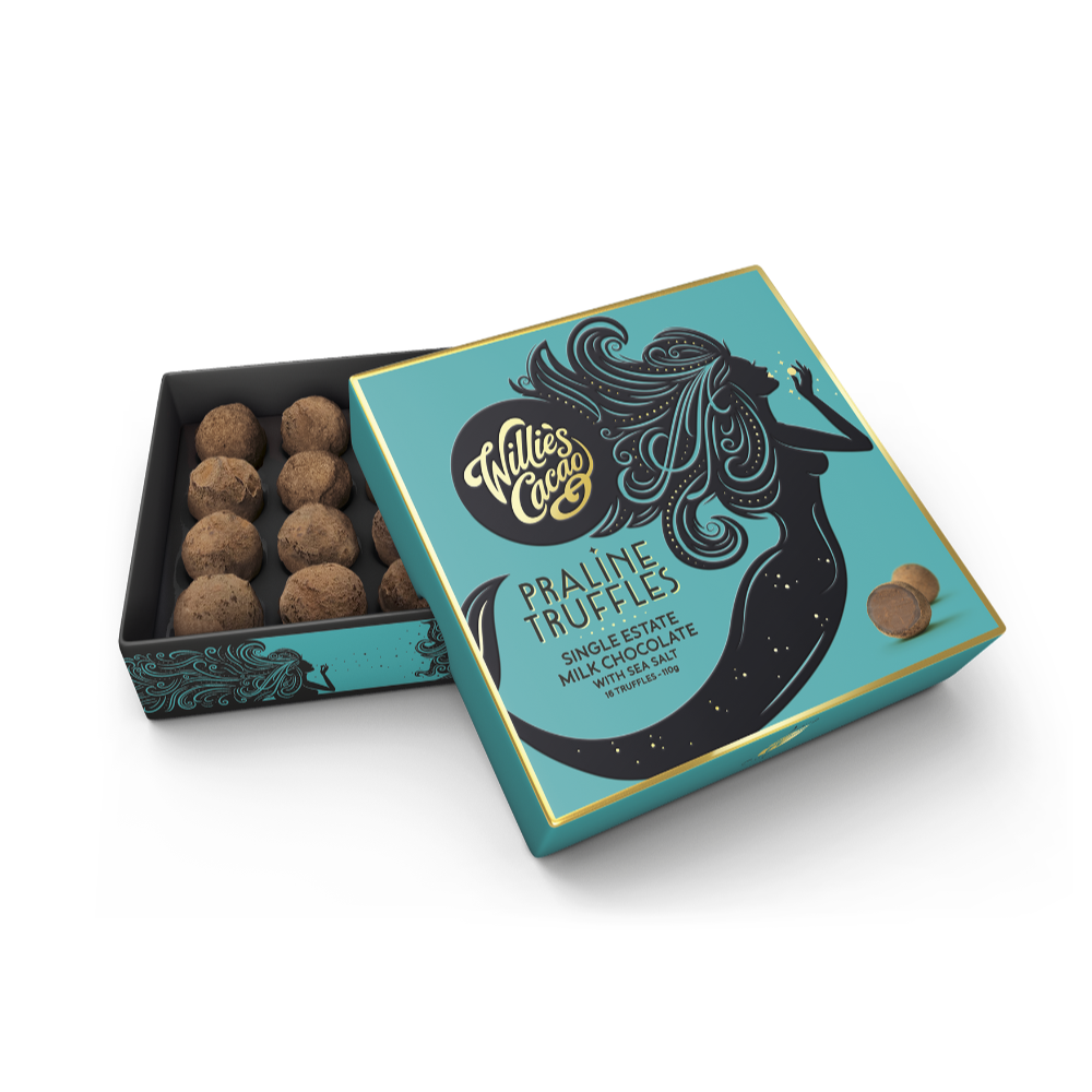 Willies Cacao Milk Chocolate Praline Truffles with Sea Salt (110g)