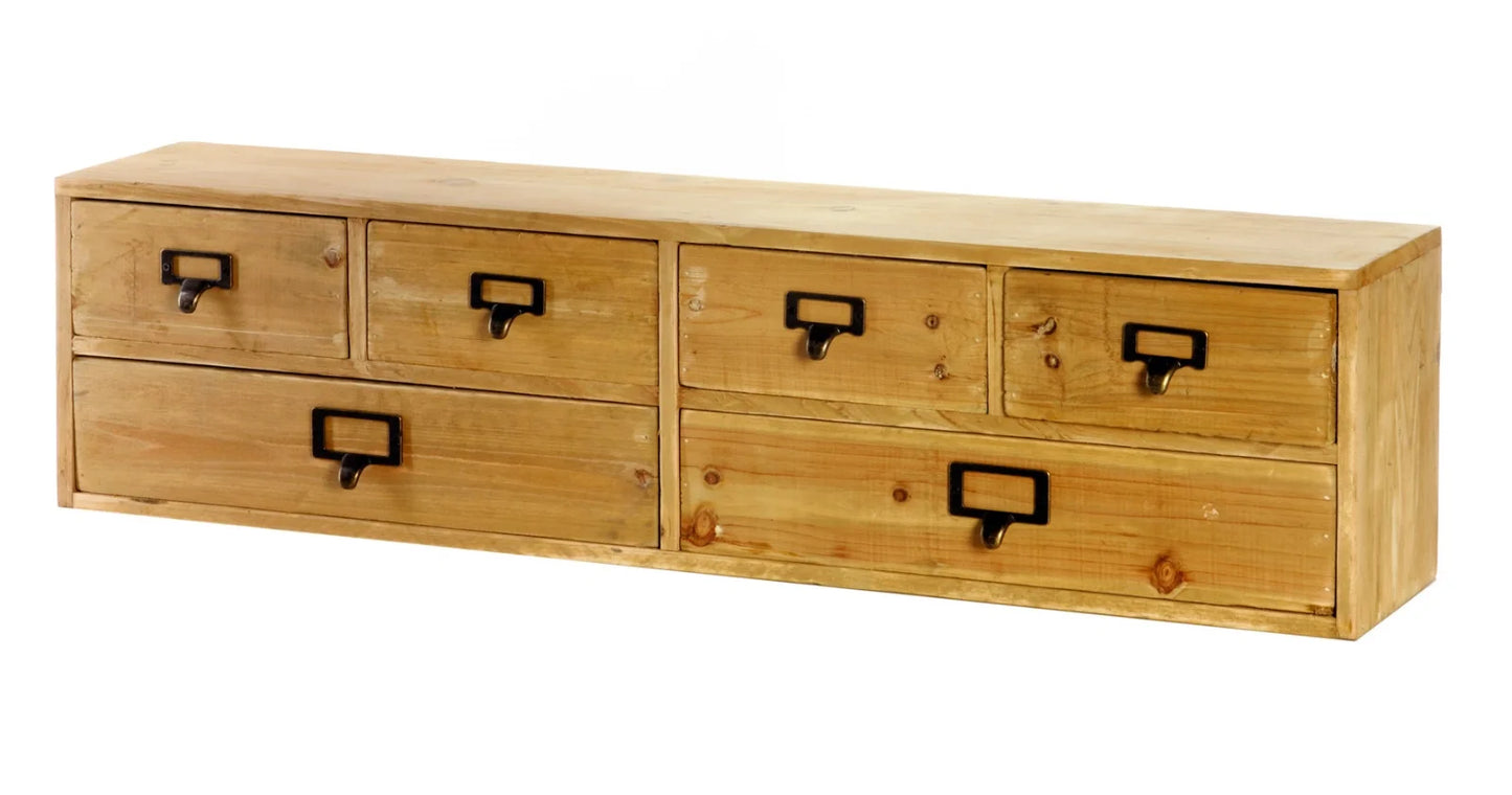 6 Drawers Wood Storage Organizer trinket Drawer