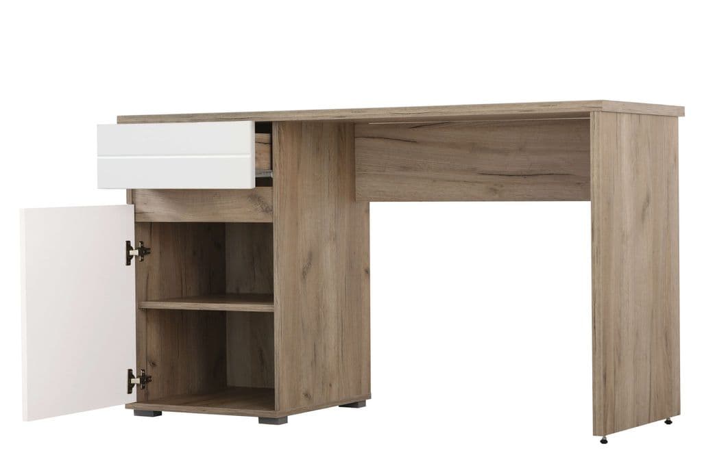 Oak and White Gloss Desk