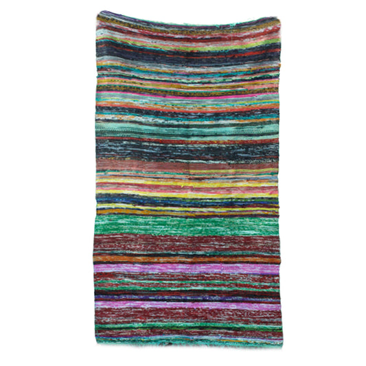 Indian Rag Rug 151 x 90cm Luxury - Green