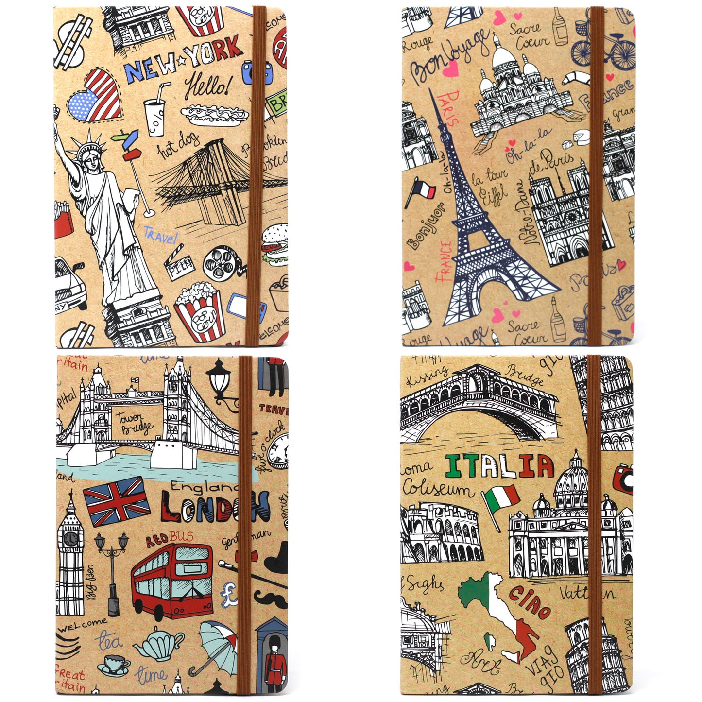 A5 Notebook - Assorted Designs - Travel