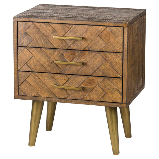 Three Drawer Bedside Table