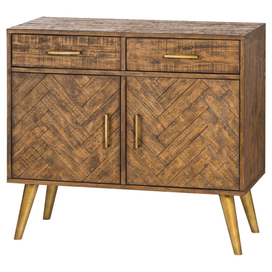 Gold Two Door Two Drawer Sideboard