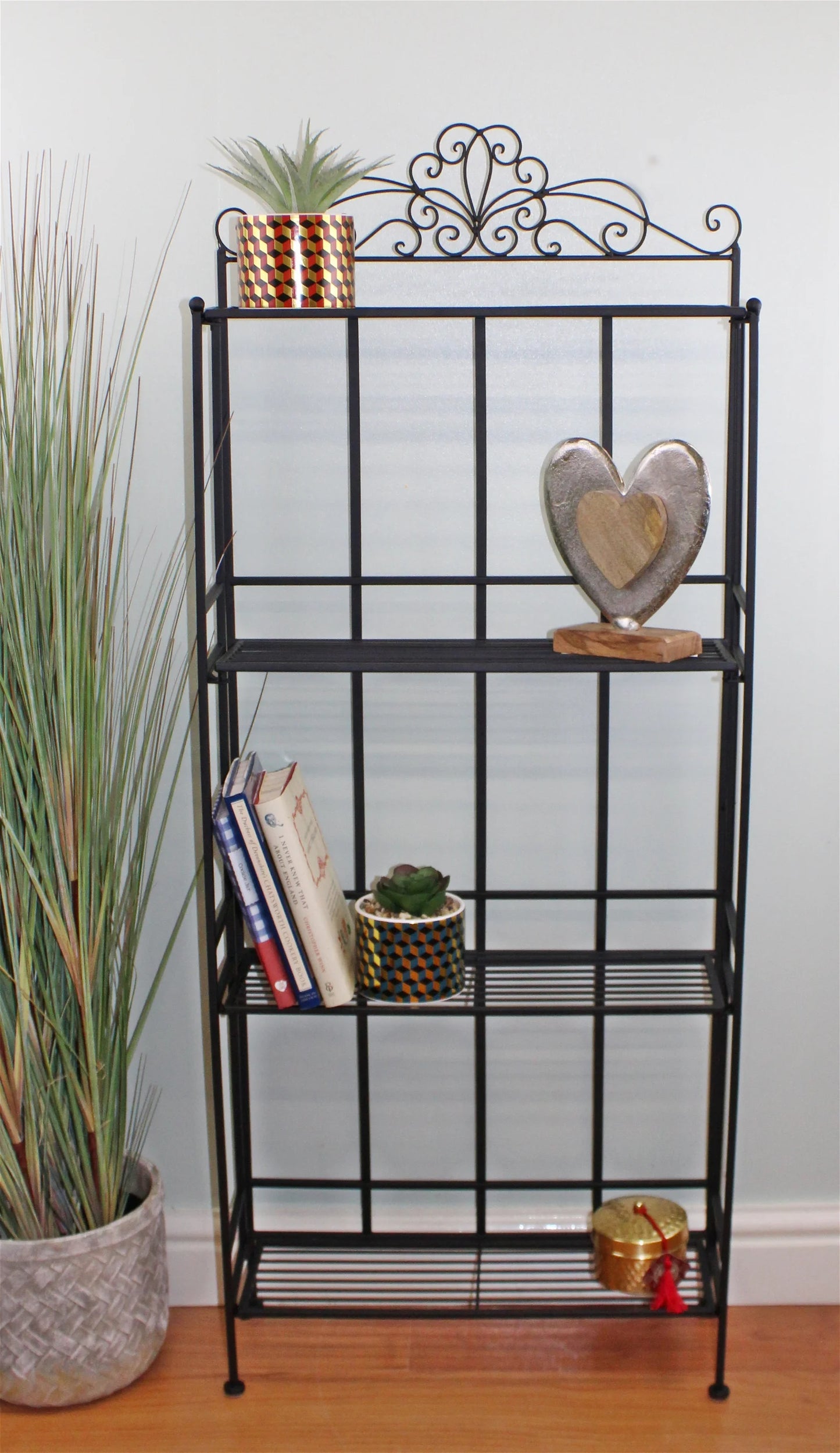 Black Scroll 4 Tier Standing Rack