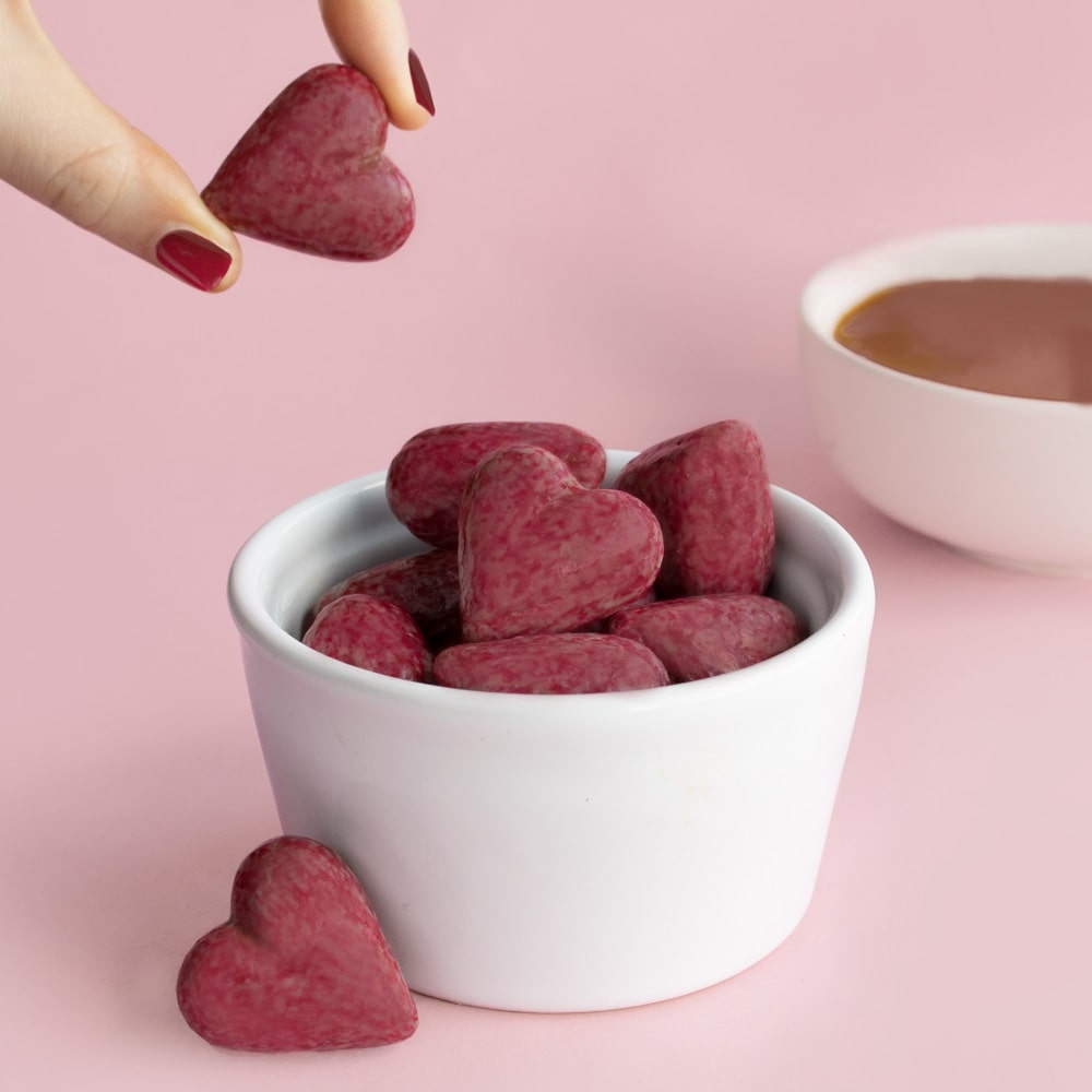 Love Cocoa Caramel Hearts in Sugar Coating (100g)