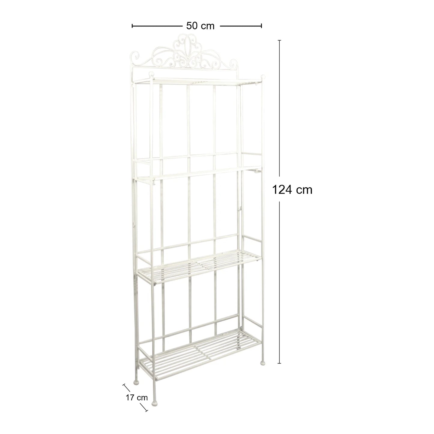 Cream Scroll 4 Tier Standing Rack