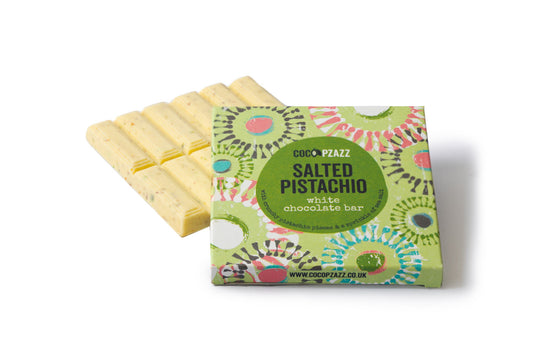 Coco Pzazz Salted Pistachio White Chocolate Bar (80g)