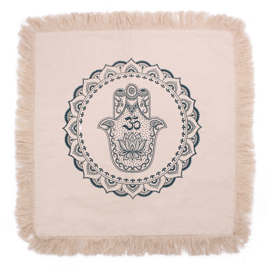 Hamsa Mandala Cushion - 60x60cm - green