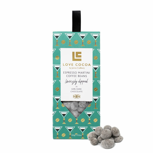 Love Cocoa Espresso Martini Coffee Beans in Dark Chocolate (100g)