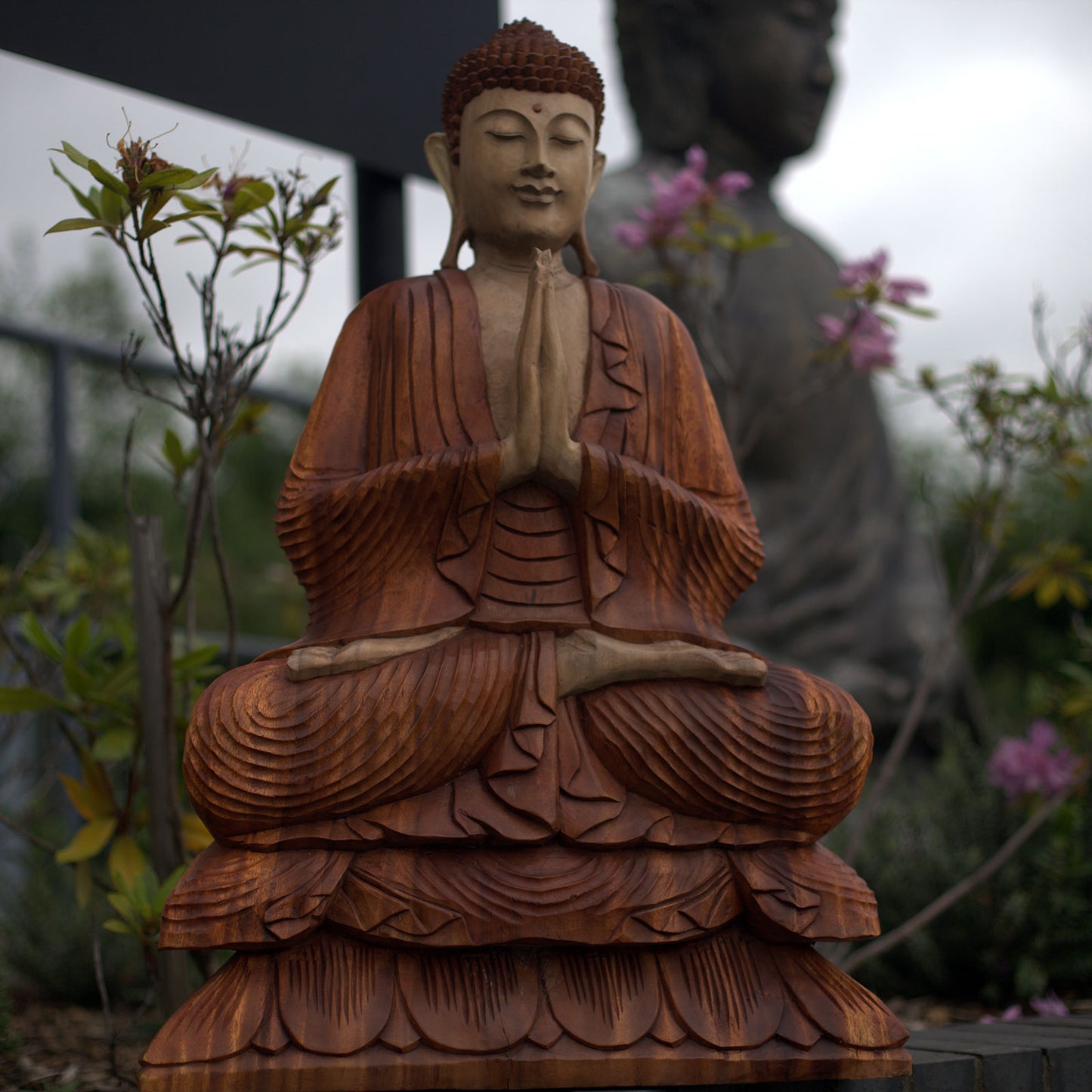 Hand Carved Buddha Statue - 80cm Welcome