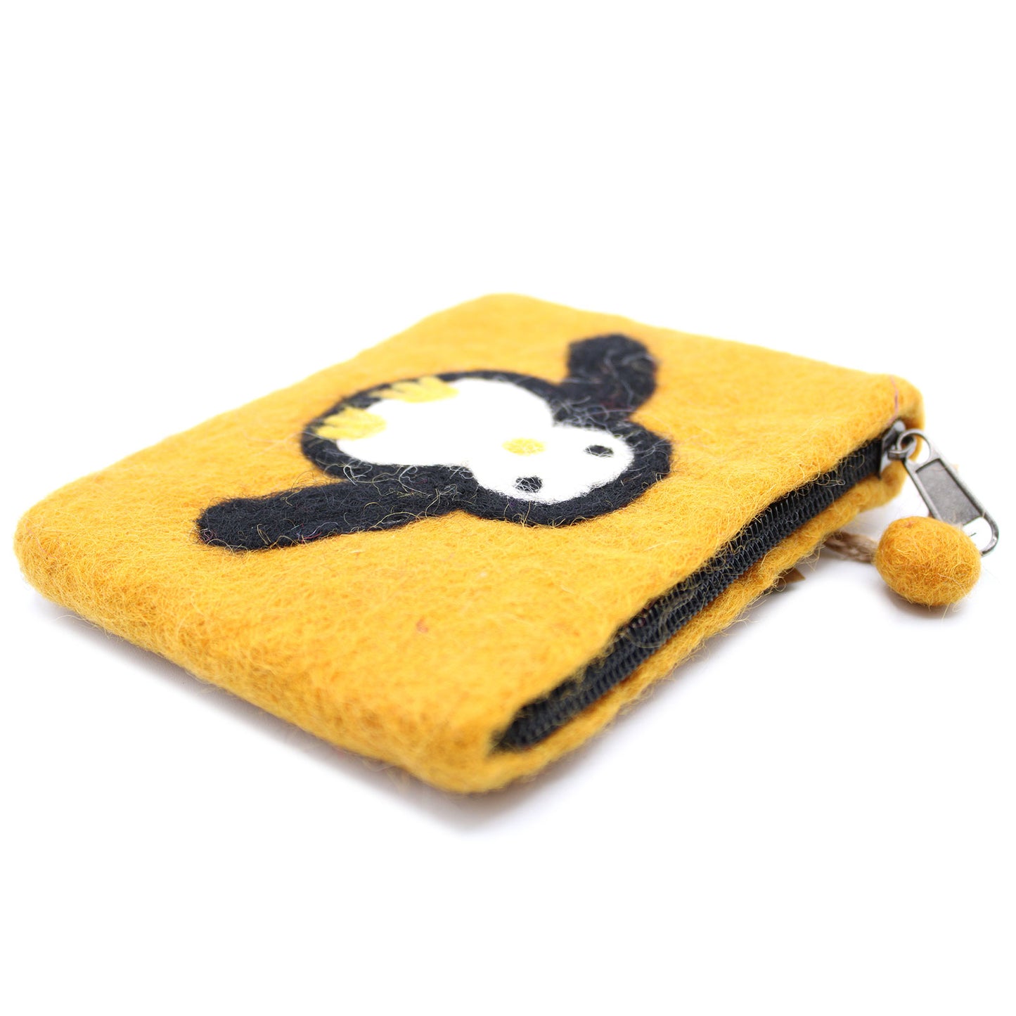 Natural Felt Zipper Pouch - Cute Penguin