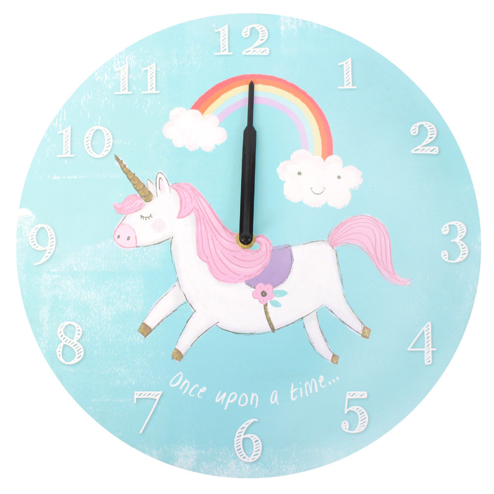 Blue Round Ernie the Unicorn Wall Clock