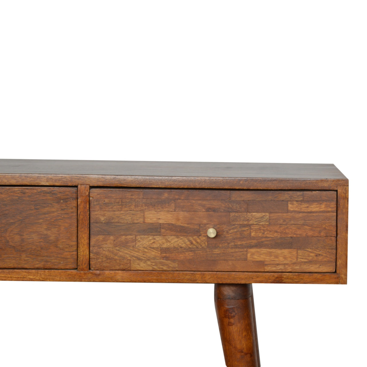 Three Drawer Mixed Chestnut Console Table