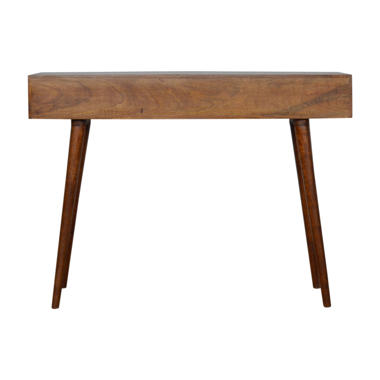 Three Drawer Mixed Chestnut Console Table