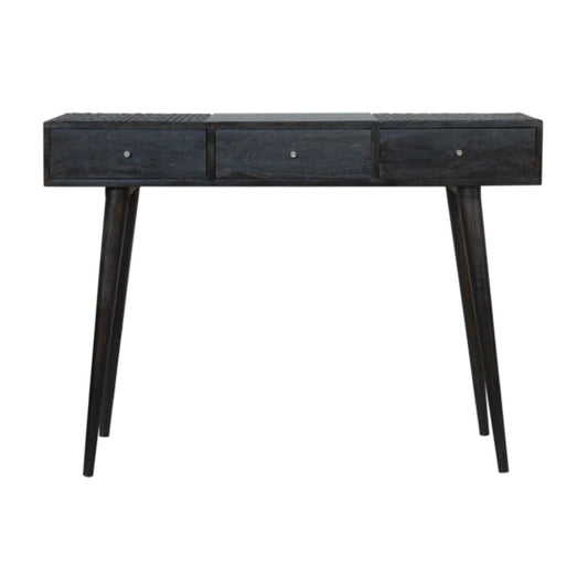 Three Drawer Ash Black Console Table