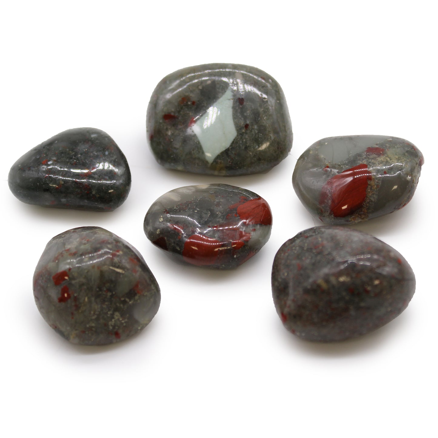 Large African Tumble Stones - Bloodstone - Sephtonite (pack of 6)