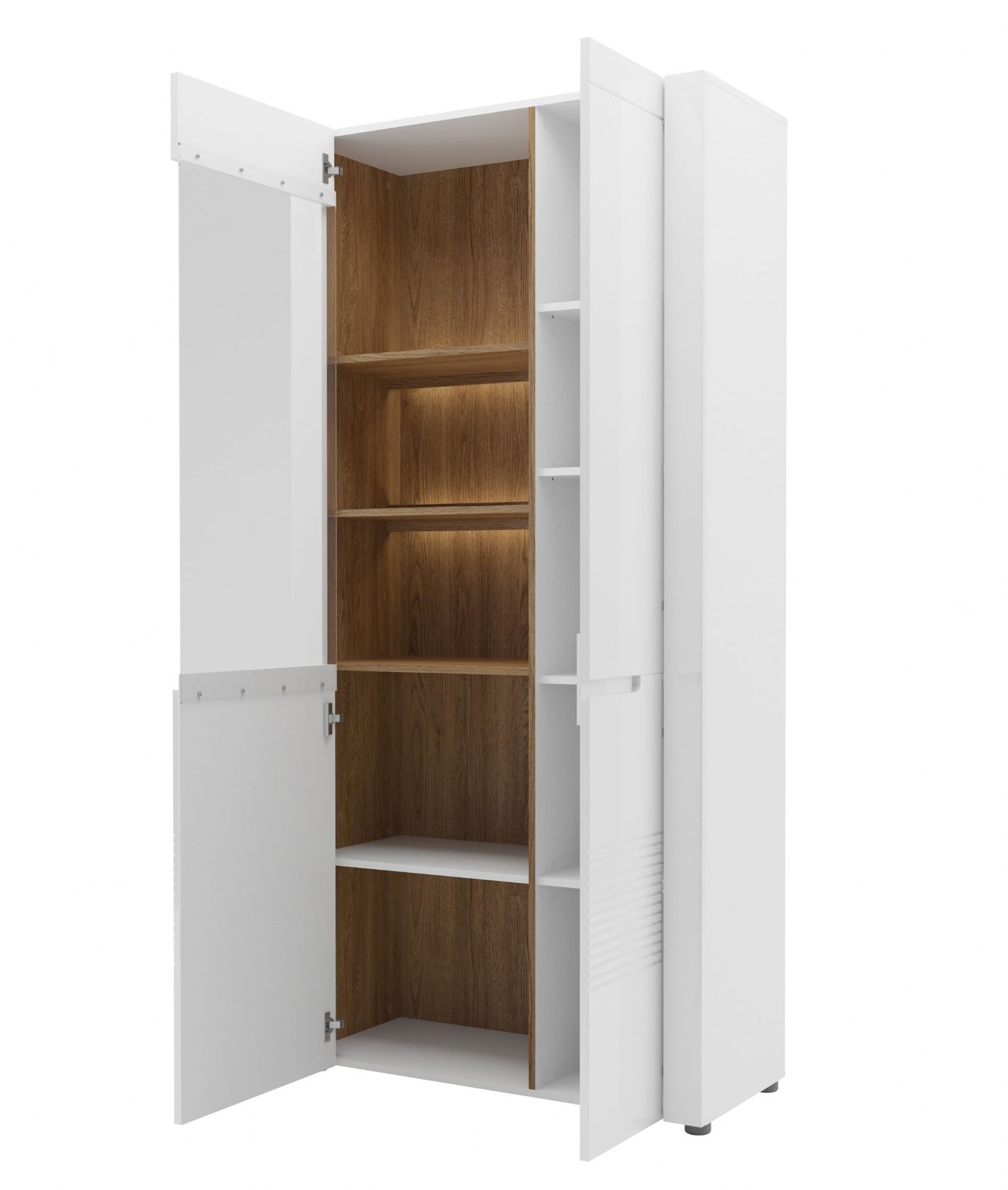 White Gloss Walnut Interior Large Display Unit