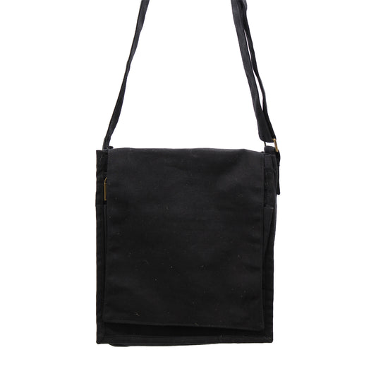 Cotton Canvas Messanger Bag - Midnight Black