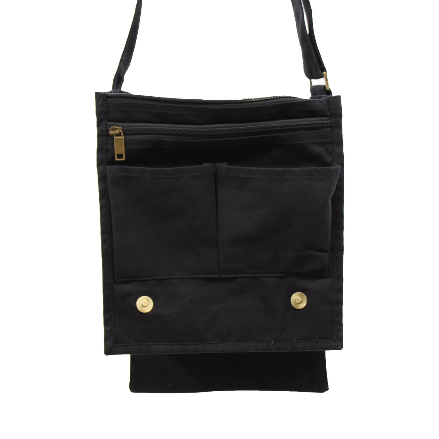 Cotton Canvas Messanger Bag - Midnight Black