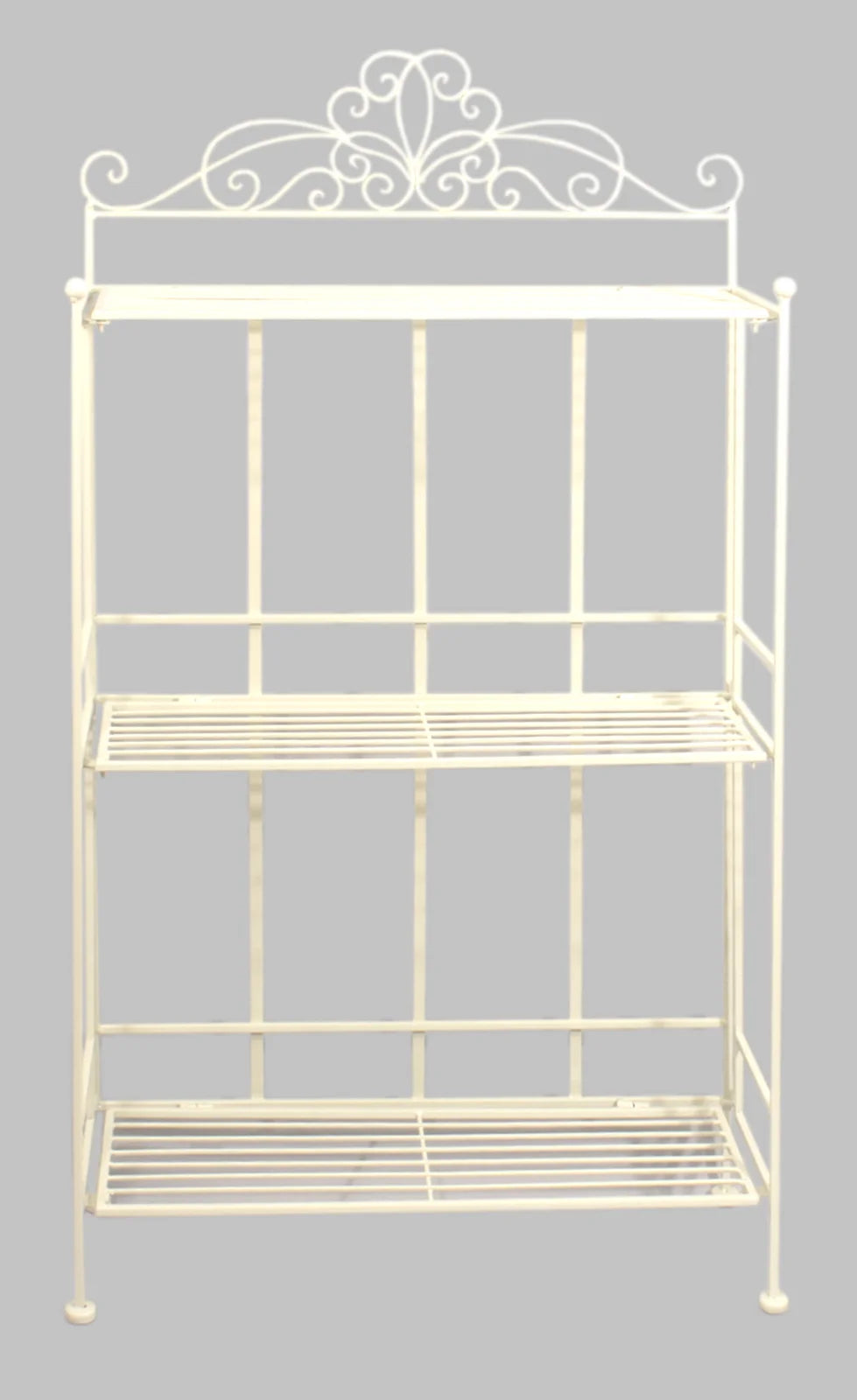 Cream Scroll 3 Tier Standing Rack