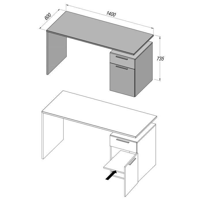 Oak Effect Large Desk