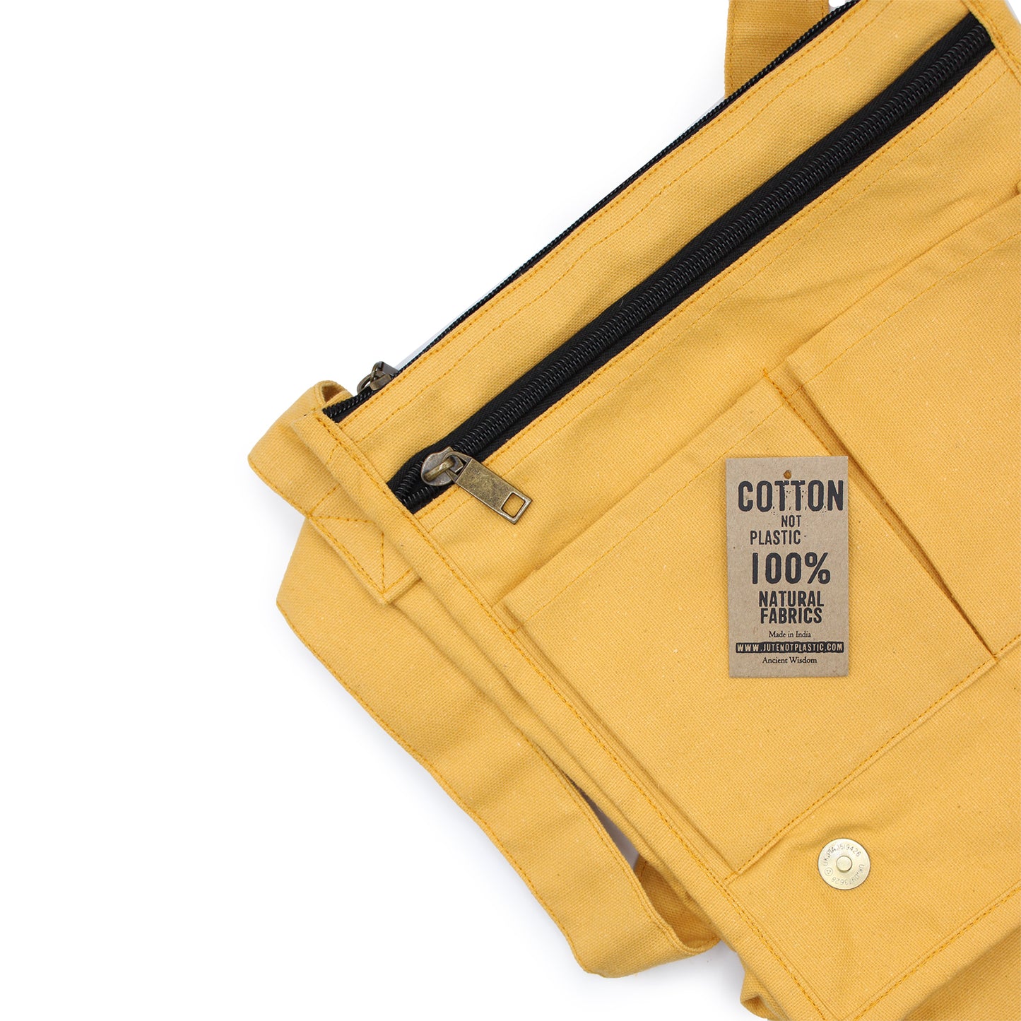 Cotton Canvas Messanger Bag - Golden Sand