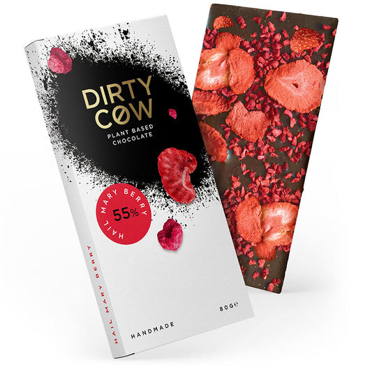 Dirty Cow Hail Mary Berry Plant Based Chocolate Bar (80g)