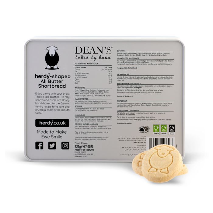 Dean's All Butter Shortbread in Herdy Cycling Tin (225g)