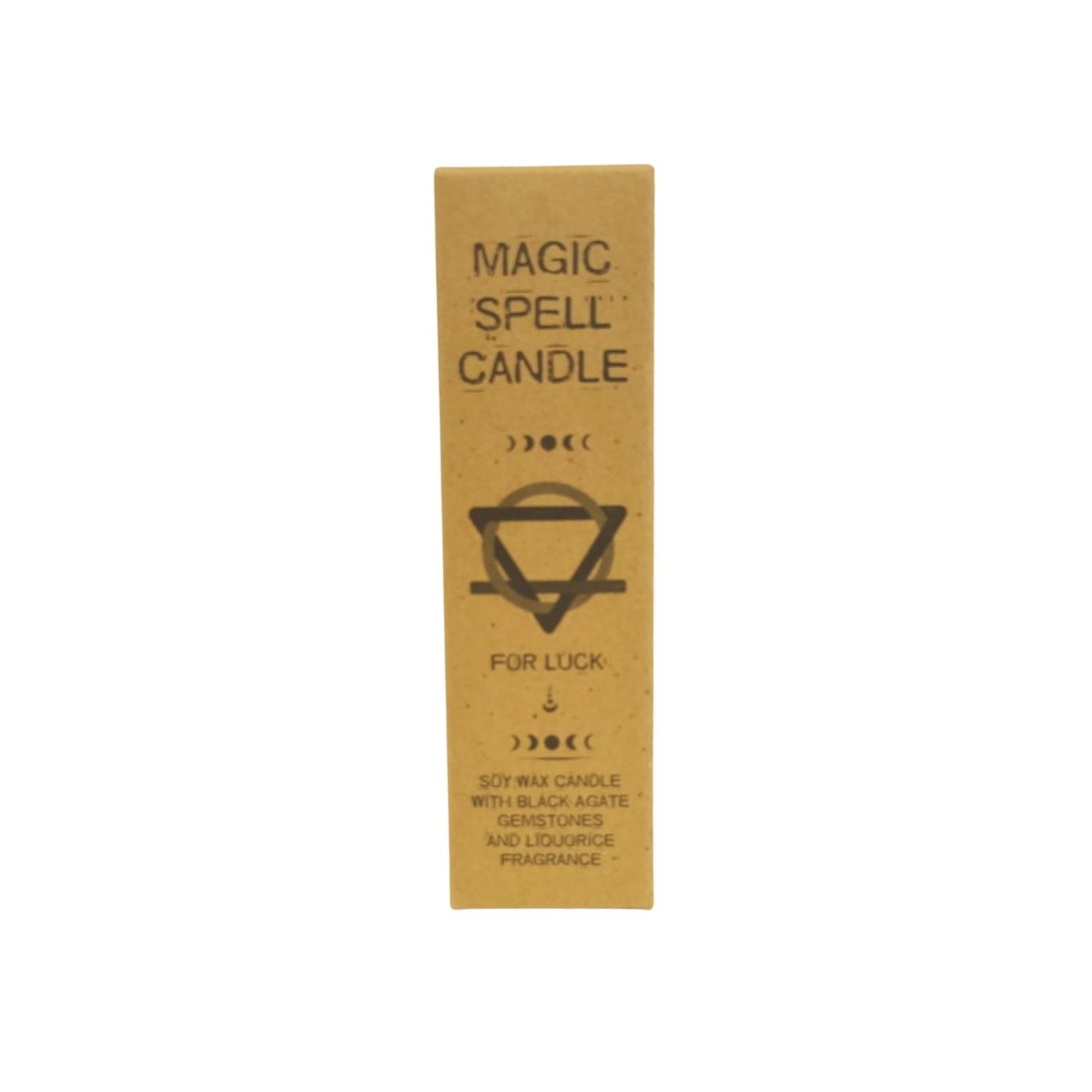 Magic Spell Candle - Luck - Liquorice - Black Agate