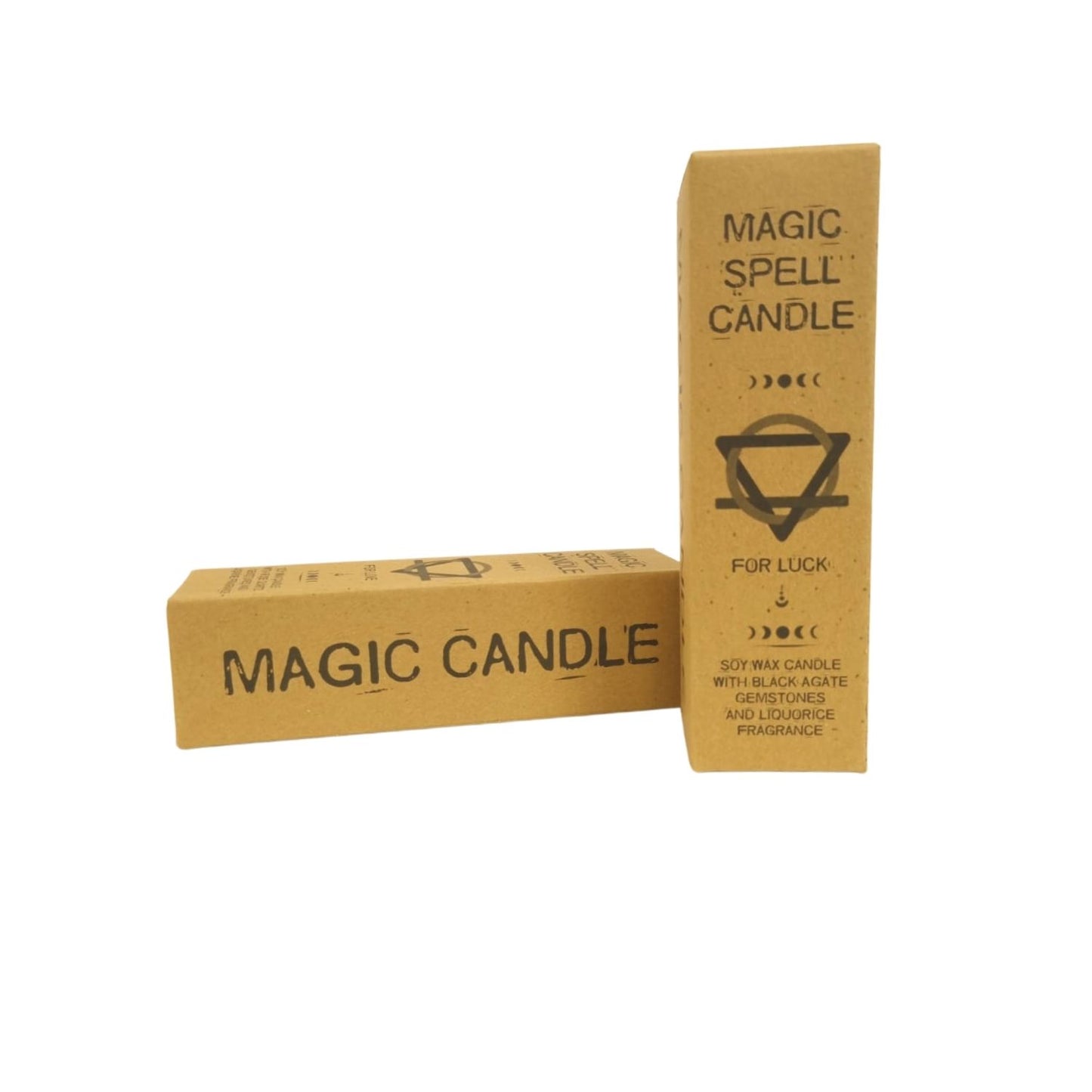 Magic Spell Candle - Luck - Liquorice - Black Agate