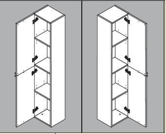 Tall Narrow Mild White Gloss Bathroom Cupboard