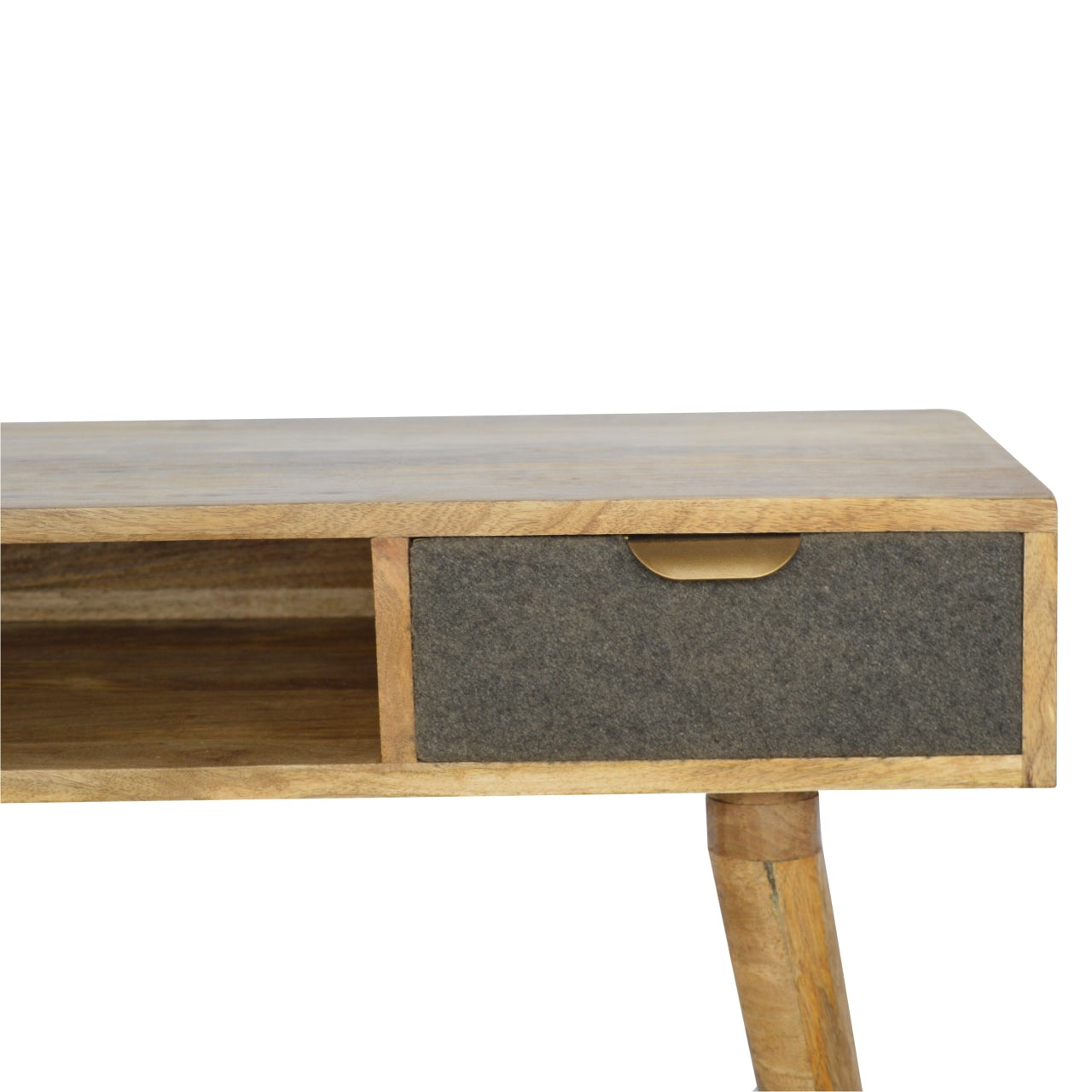 Solid Mango Wood Grey Tweed Writing Desk