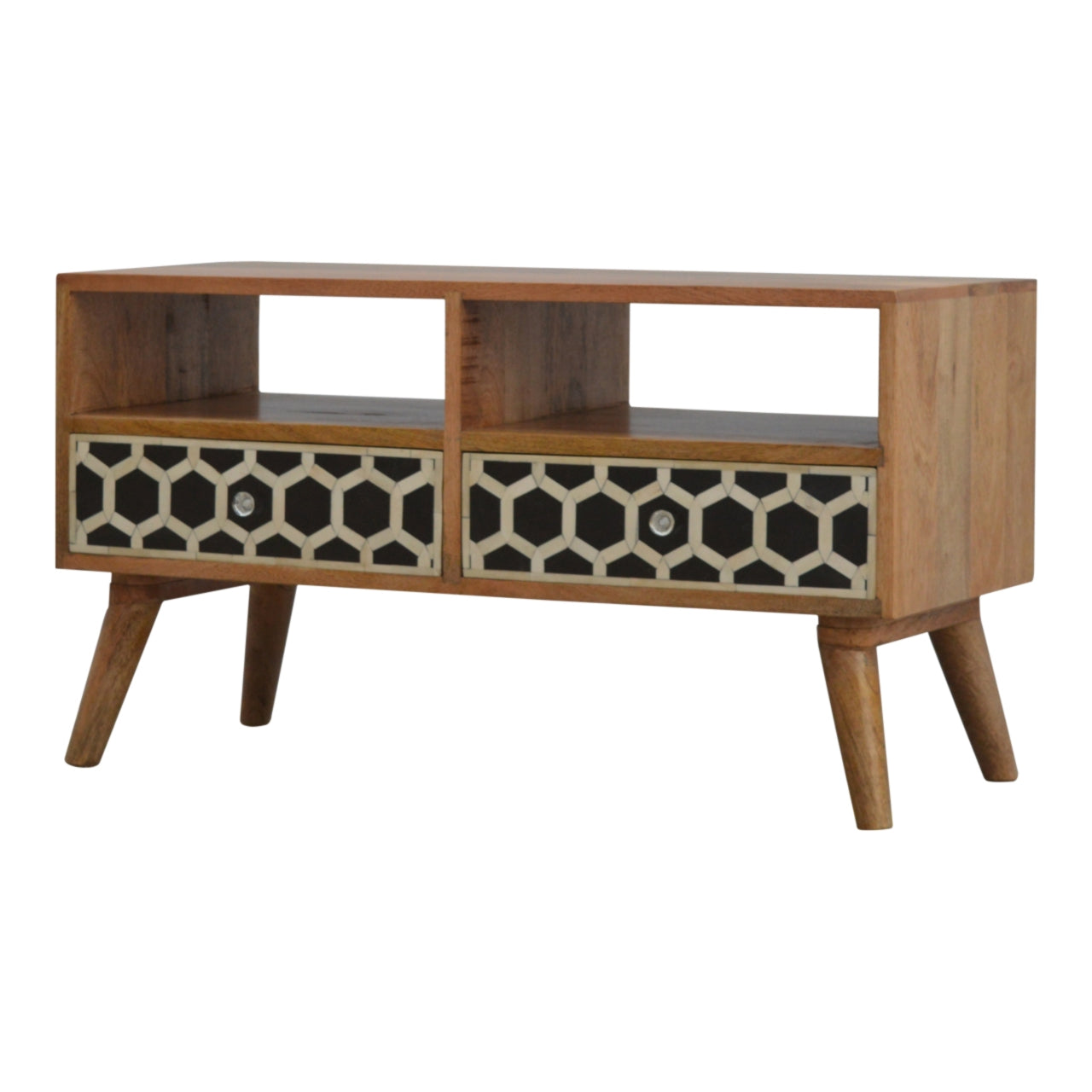 Two Drawer Bone Inlay Media Unit