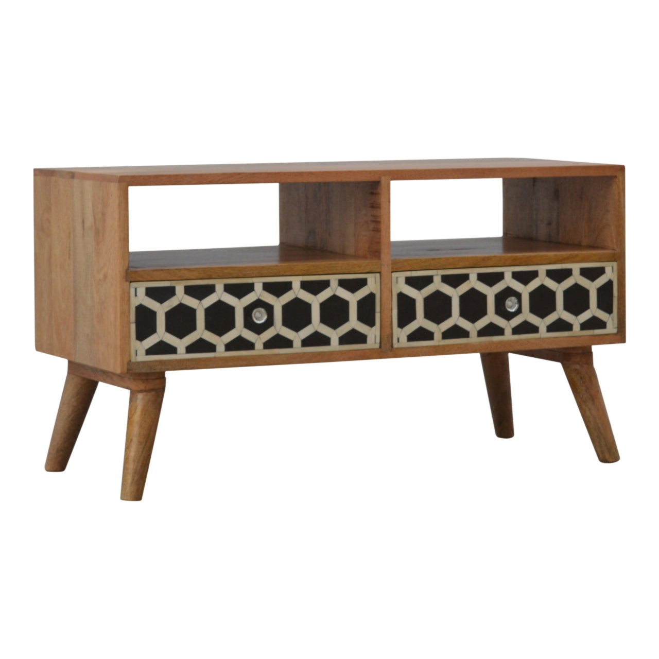 Two Drawer Bone Inlay Media Unit