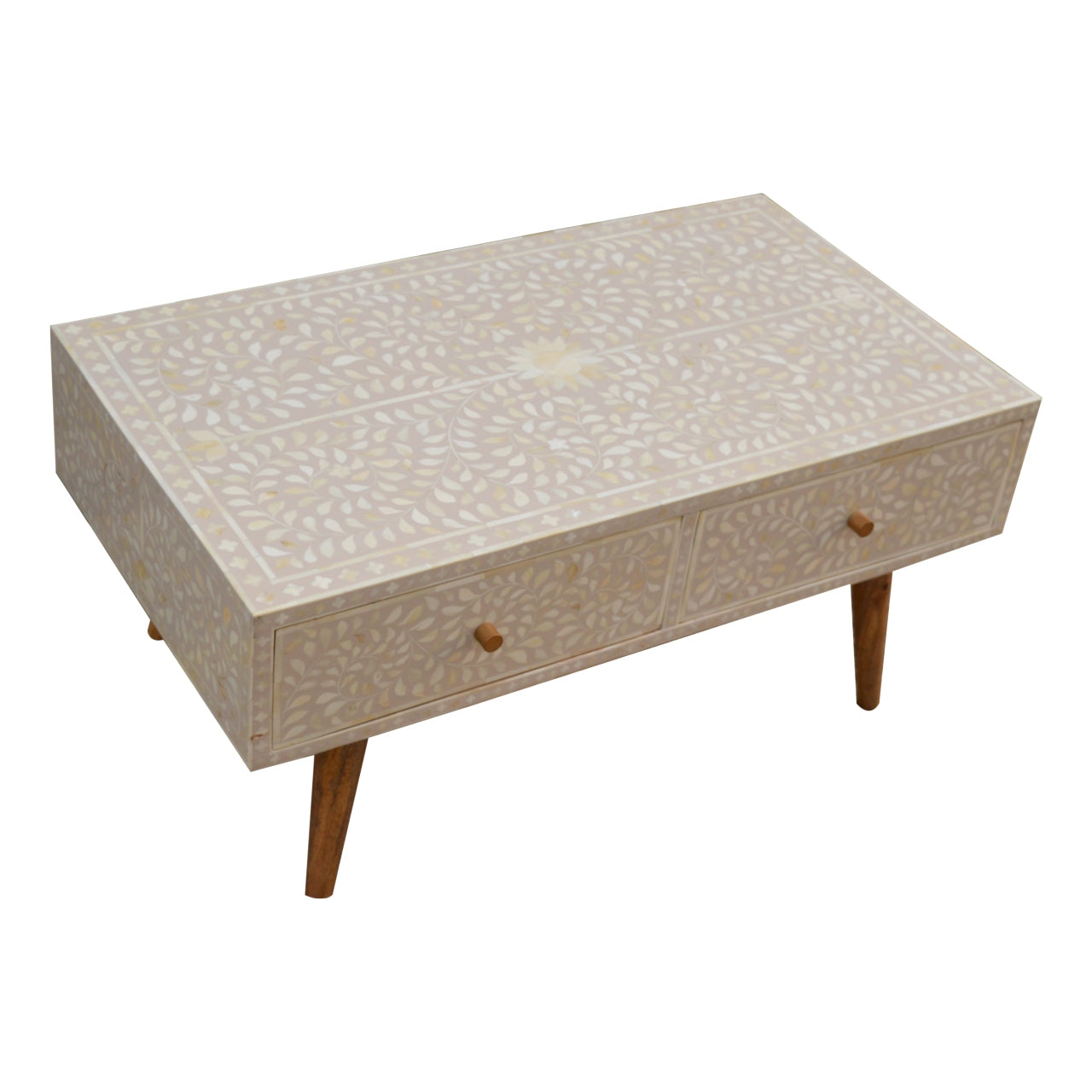 Floral Bone Inlay Coffee Table