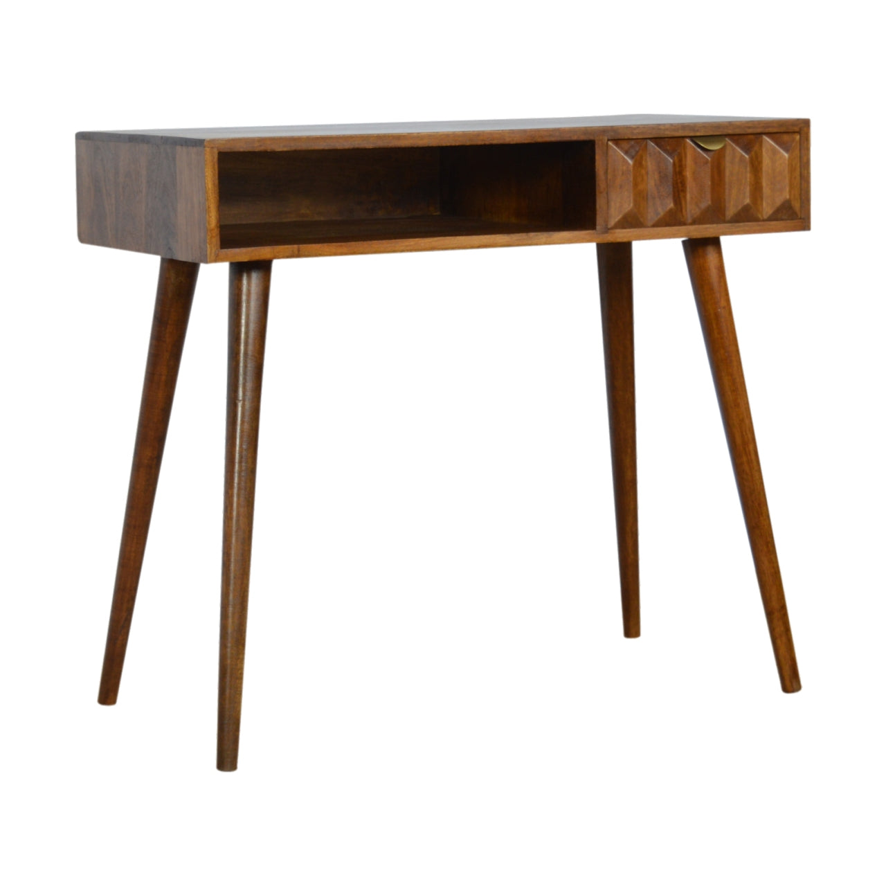 Solid Mango Wood Chestnut Prism Writing Desk