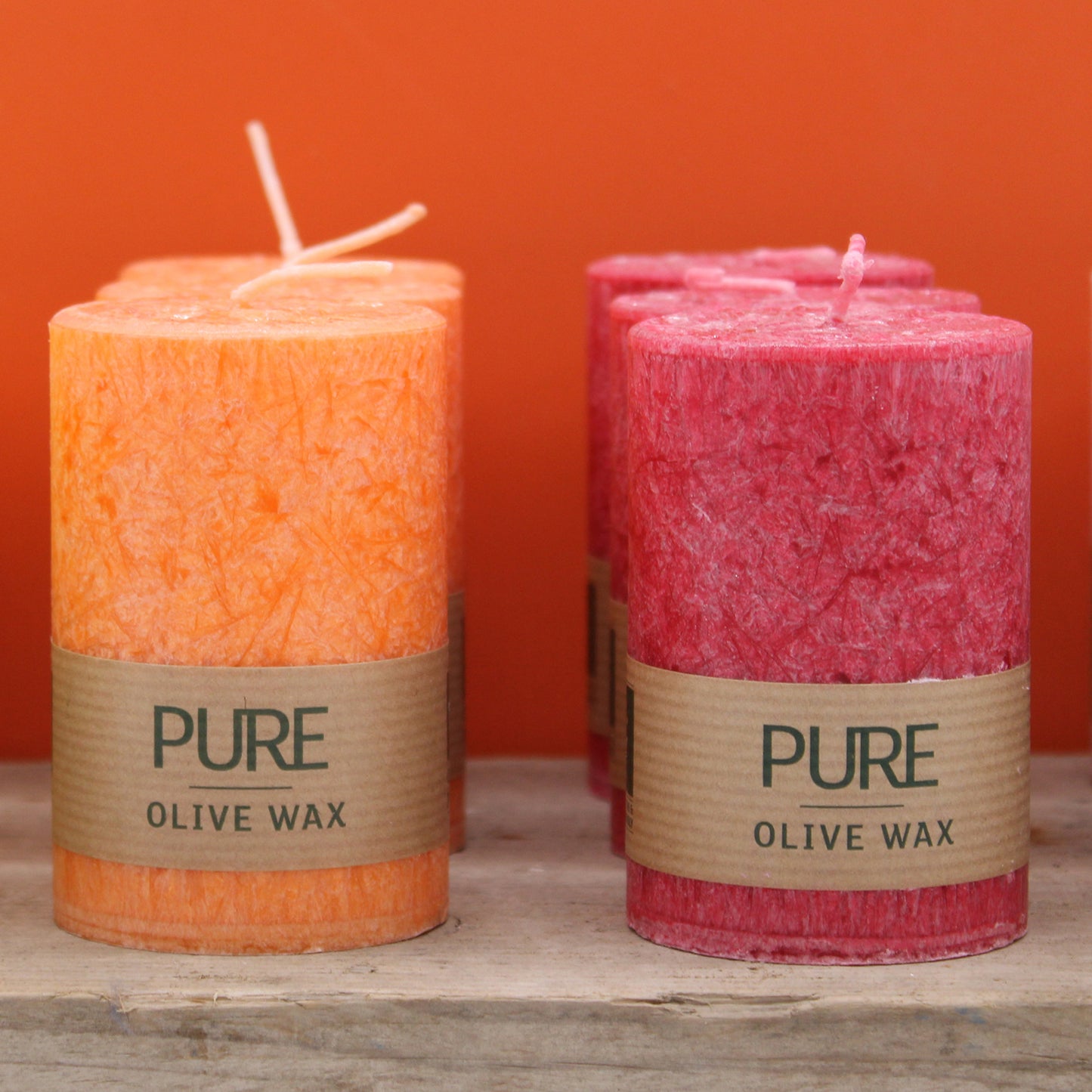 Pure Olive Wax Candle - Red