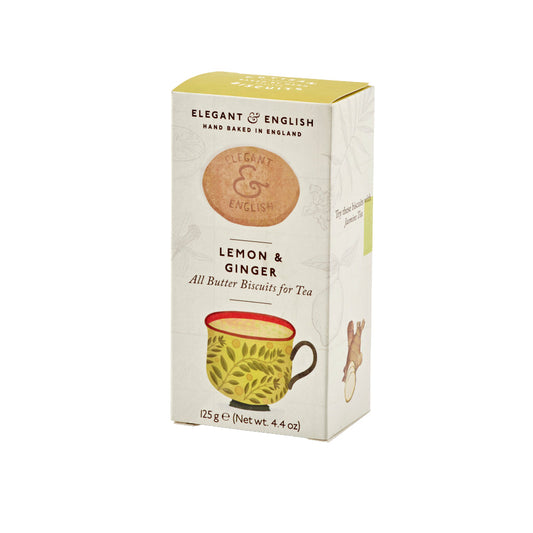 Elegant & English Lemon & Ginger Biscuits (125g)