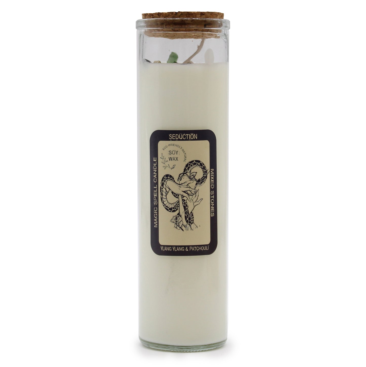 Magic Spell Candle - Seduction - Ylang and Patchouli - Mixed Stones