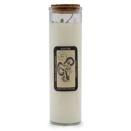 Magic Spell Candle - Seduction - Ylang and Patchouli - Mixed Stones