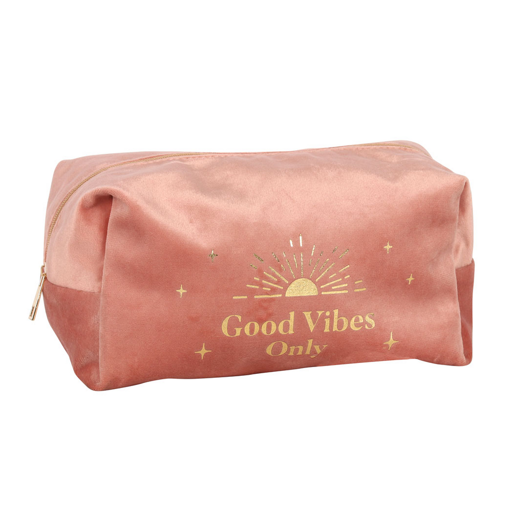 Good Vibes Only Velvet Toiletry Bag