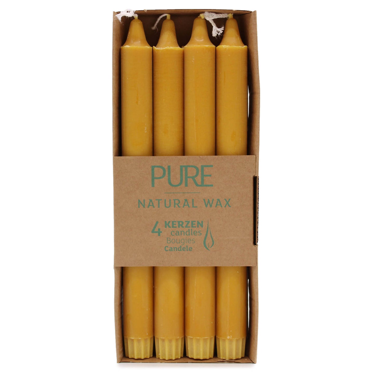 Pure Natural Wax Dinner Candle ( Pack of 4 ) - Yellow